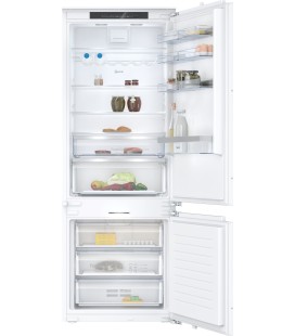 N 70, Built-in fridge-freezer with freezer at bottom, 193.5 x 70.8 cm, soft close flat hinge